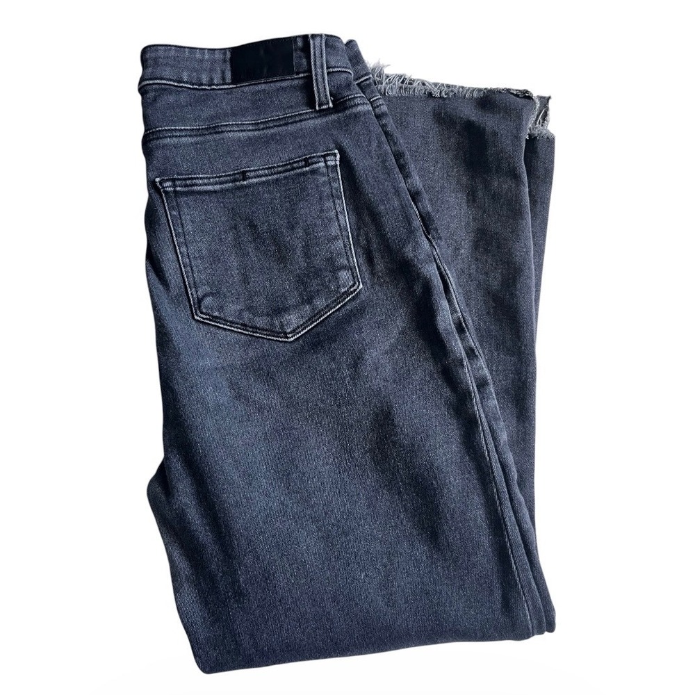 Paige Jeans Women Size 31 Black Claudine Bootcut Raw Hem Stretch Casual Capsule